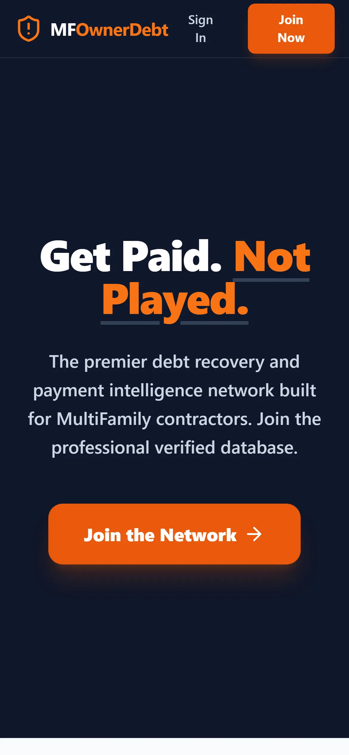 MFOwnerDebt member dashboard preview